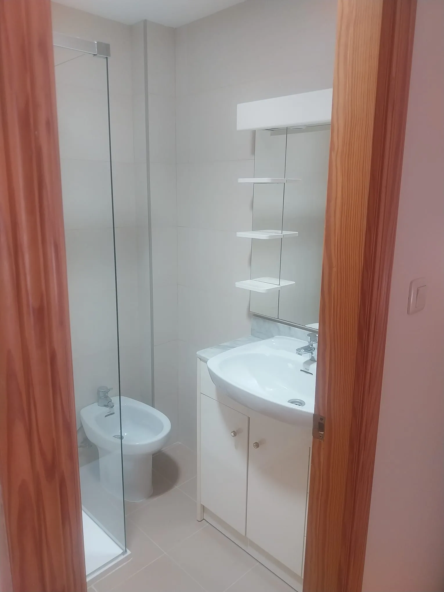 Baño de la vivienda con ducha y bidé